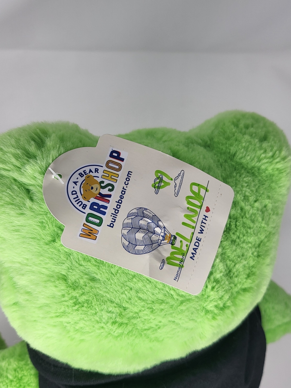 Build-A-Bear Green Frog Plush with Black Gold Batman Shirt - Picture 6 of 6